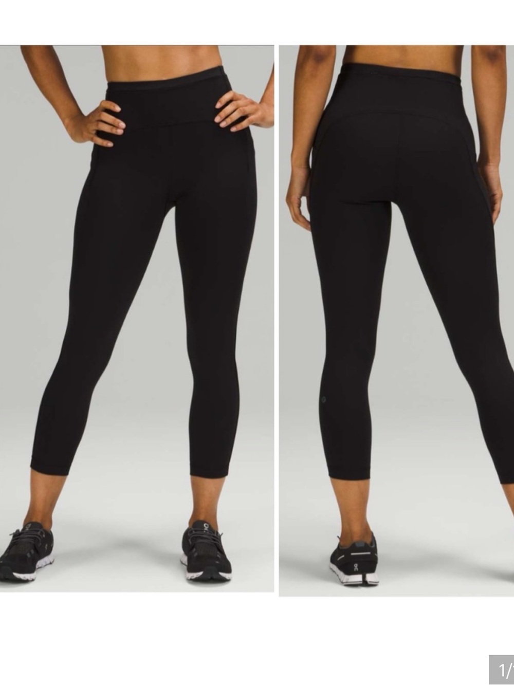 Lululemon Black Swift Speed High-Rise Crop 21” Performance Leggings Womens 10